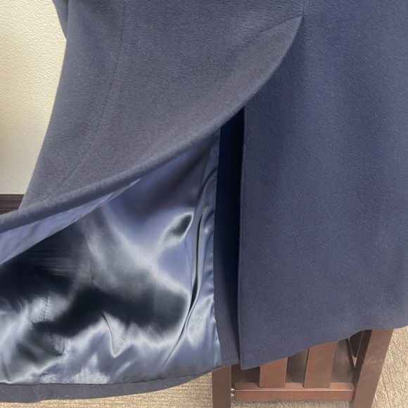Men's Mongolian Cashmere Long Coat (approx size 40) in Navy/black - Picture 6 of 10